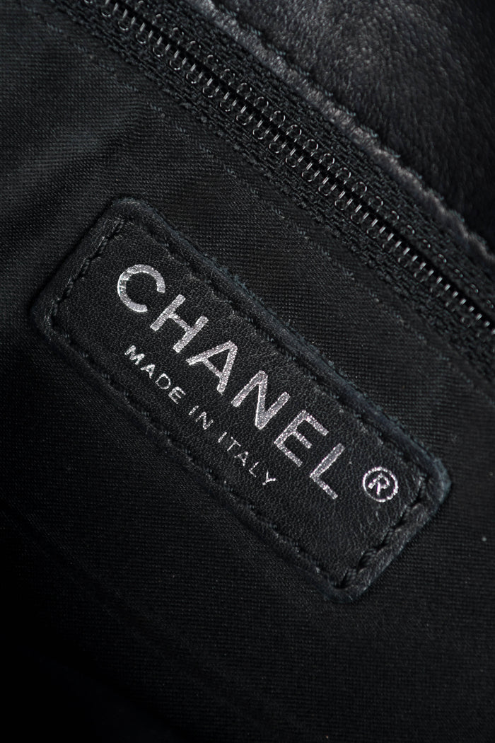 2010s Chanel Black Patent Leather Camellia Flap Bag
