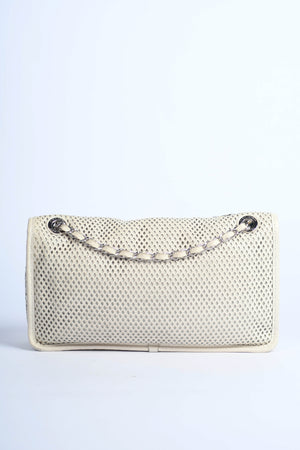 2010s Chanel White Up in the Air Perforated Shoulder Bag