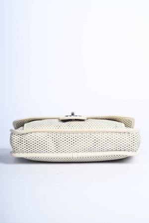 2010s Chanel White Up in the Air Perforated Shoulder Bag