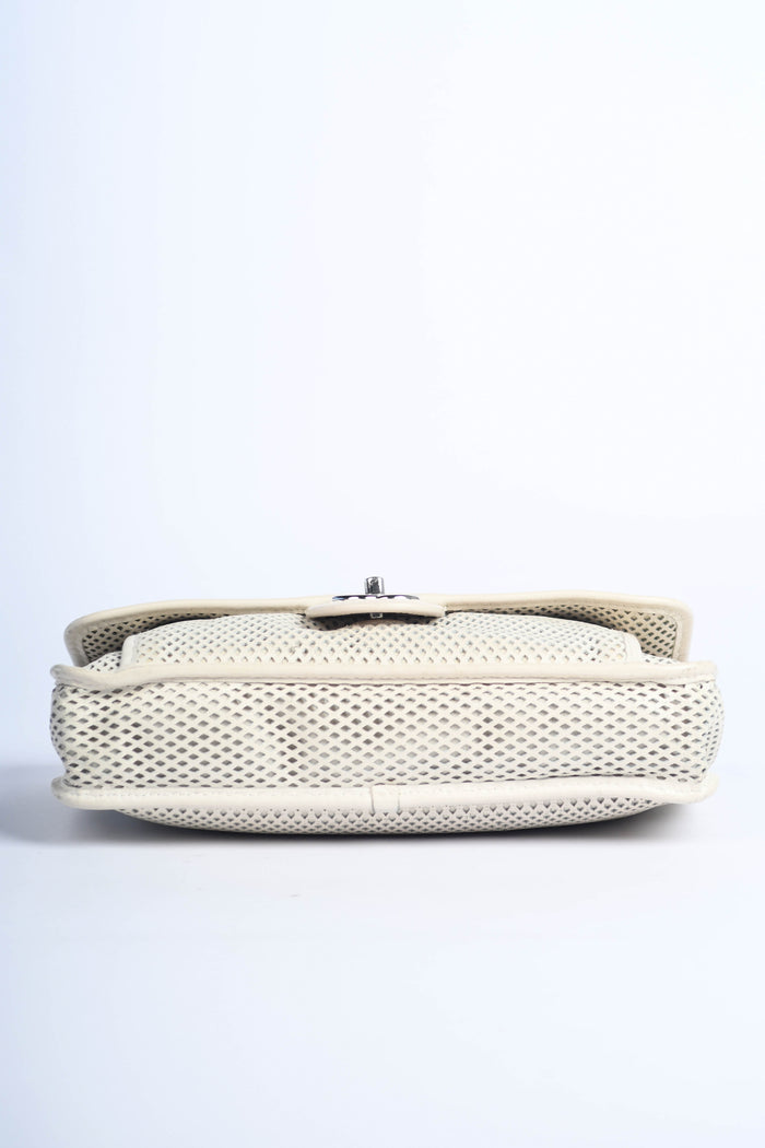 2010s Chanel White Up in the Air Perforated Shoulder Bag