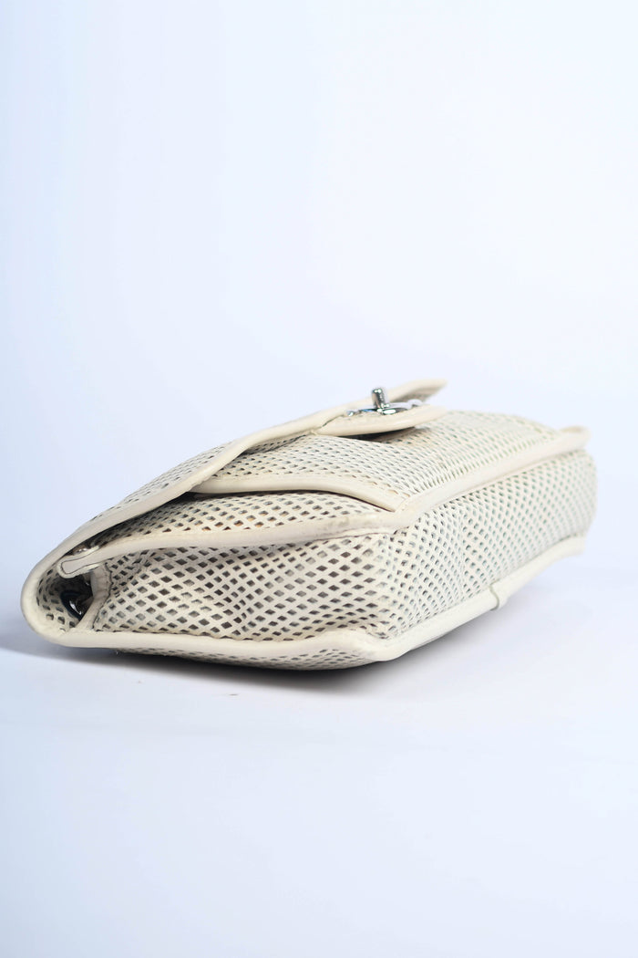 2010s Chanel White Up in the Air Perforated Shoulder Bag