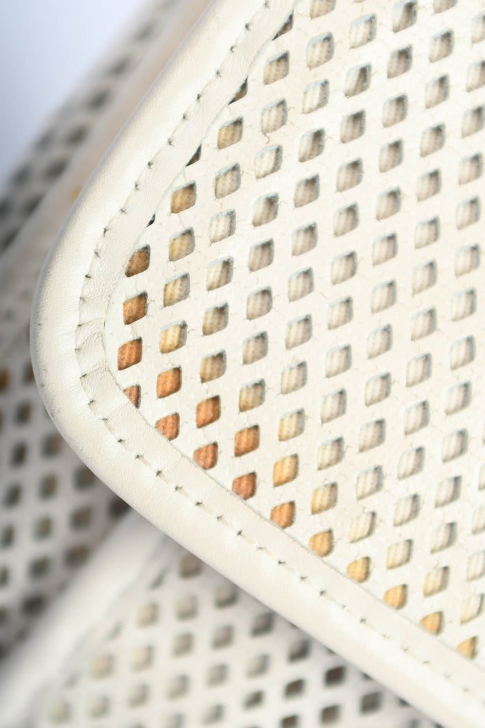 2010s Chanel White Up in the Air Perforated Shoulder Bag