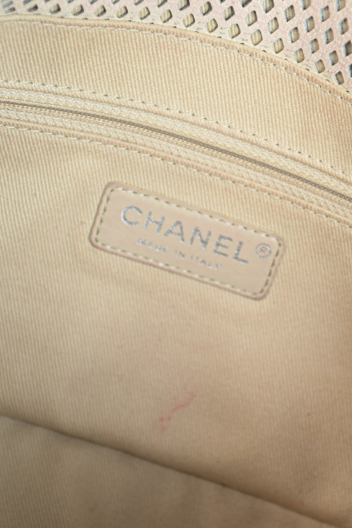 2010s Chanel White Up in the Air Perforated Shoulder Bag