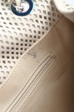 2010s Chanel White Up in the Air Perforated Shoulder Bag