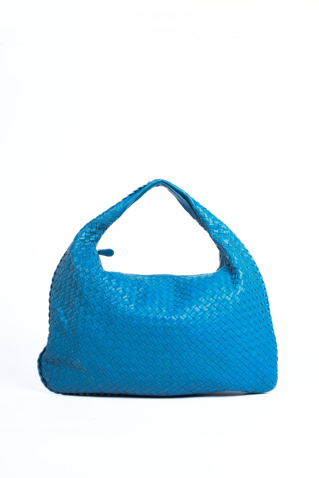 Vintage Bottega Veneta Blue Intrecciato Shoulder Bag