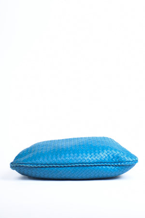 Vintage Bottega Veneta Blue Intrecciato Shoulder Bag