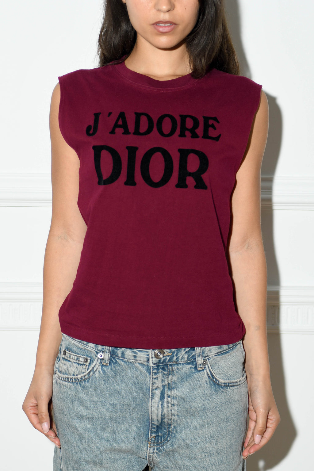 Vintage Christian Dior Burgundy "J'adore Dior" Tank Top