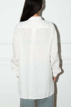 Vintage Chanel White Shirt with Silver CC Button Detail