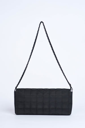 2000s Chanel Black Travel Line East West Shoulder Bag
