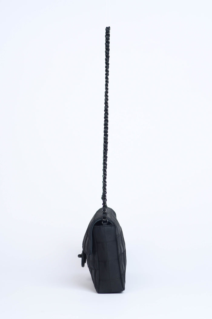 2000s Chanel Black Travel Line East West Shoulder Bag