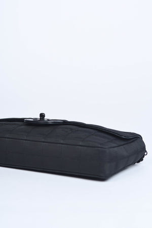 2000s Chanel Black Travel Line East West Shoulder Bag
