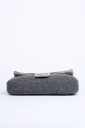 Vintage Fendi Cashmere Crystal Embellished Baguette Bag