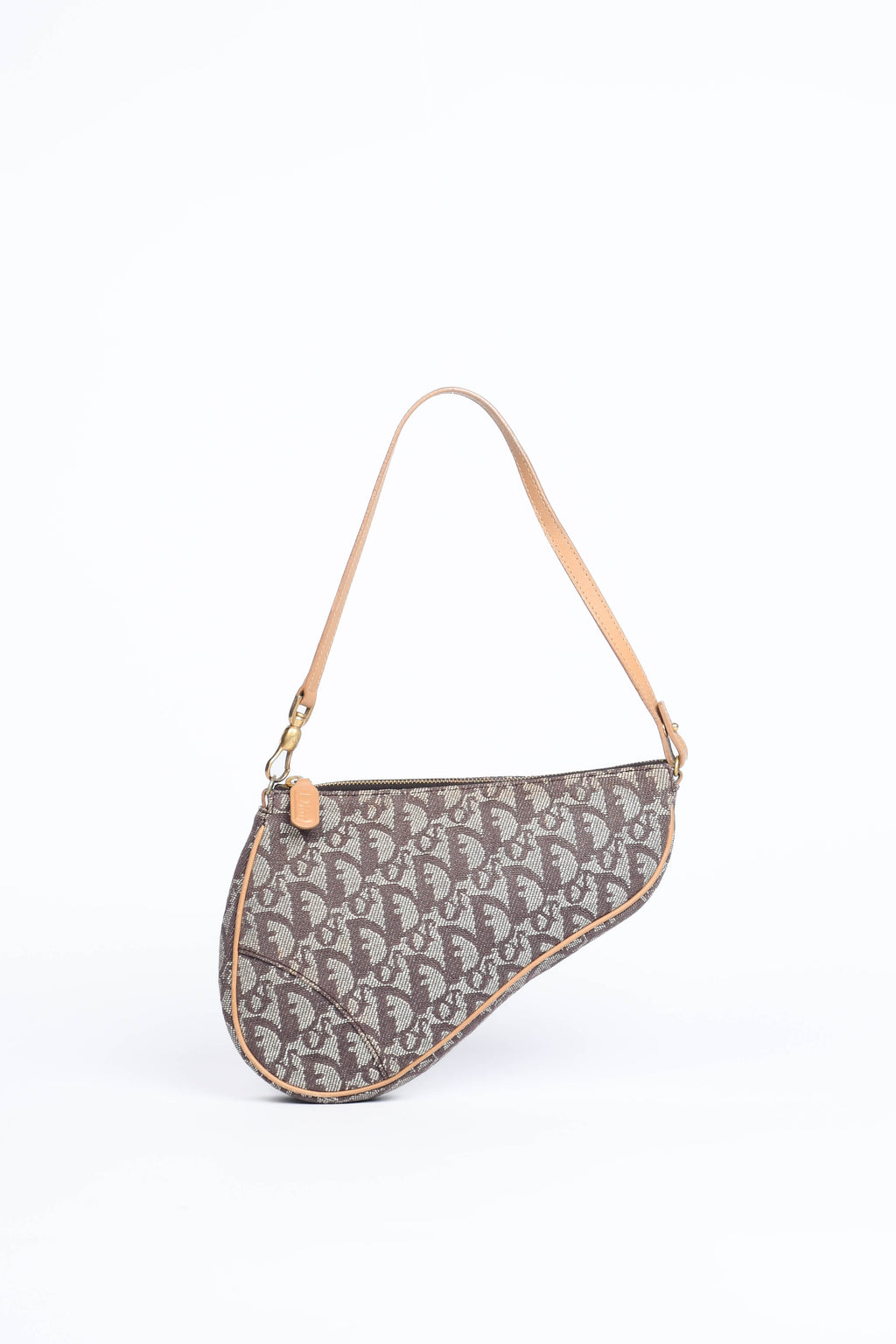 2000s Christian Dior Monogram Brown Trotter Saddle Bag