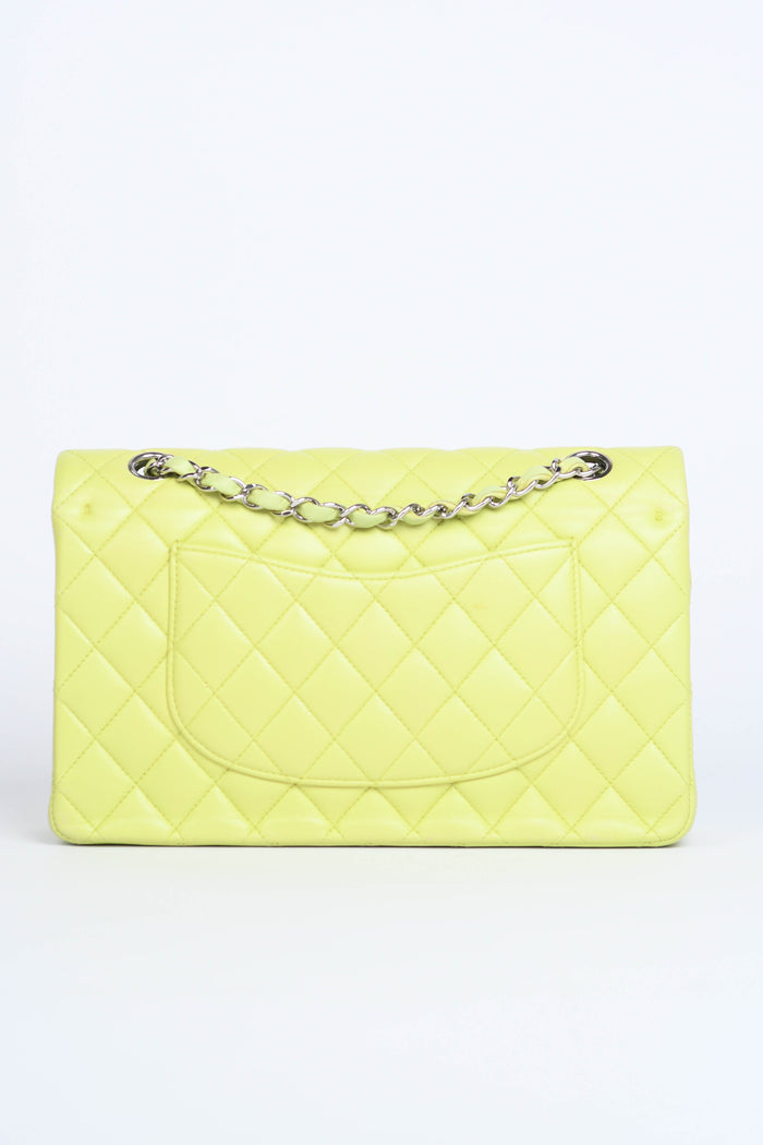 2010s Chanel Pistachio Green Lambskin Leather Medium Double Flap Shoulder Bag
