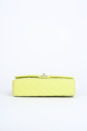 2010s Chanel Pistachio Green Lambskin Leather Medium Double Flap Shoulder Bag