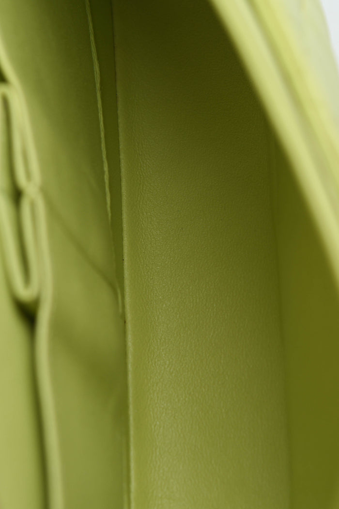 2010s Chanel Pistachio Green Lambskin Leather Medium Double Flap Shoulder Bag
