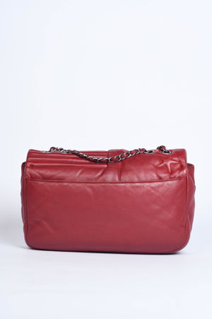 2014 Chanel Red Lambskin Stripes and Stars Single Flap Shoulder Bag