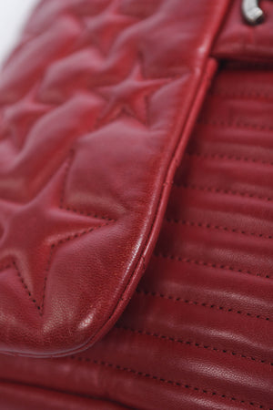 2014 Chanel Red Lambskin Stripes and Stars Single Flap Shoulder Bag