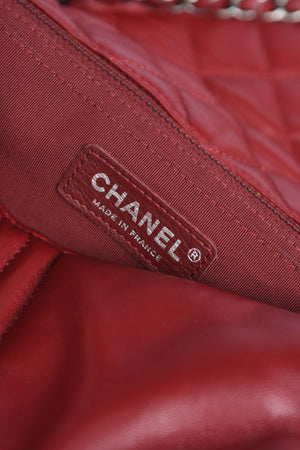 2014 Chanel Red Lambskin Stripes and Stars Single Flap Shoulder Bag
