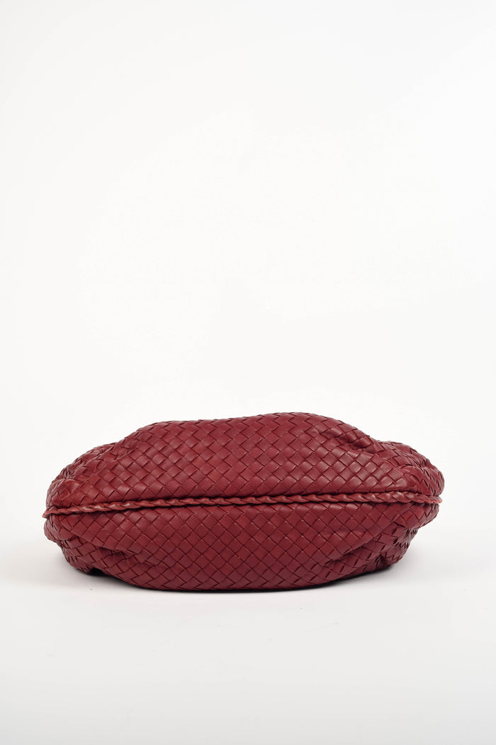 Vintage Bottega Veneta Burgundy Intrecciato Pleated Shoulder Bag