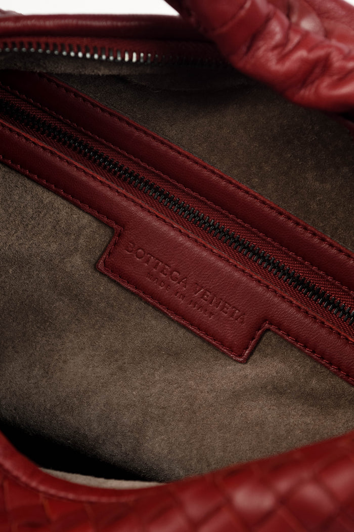 Vintage Bottega Veneta Burgundy Intrecciato Pleated Shoulder Bag