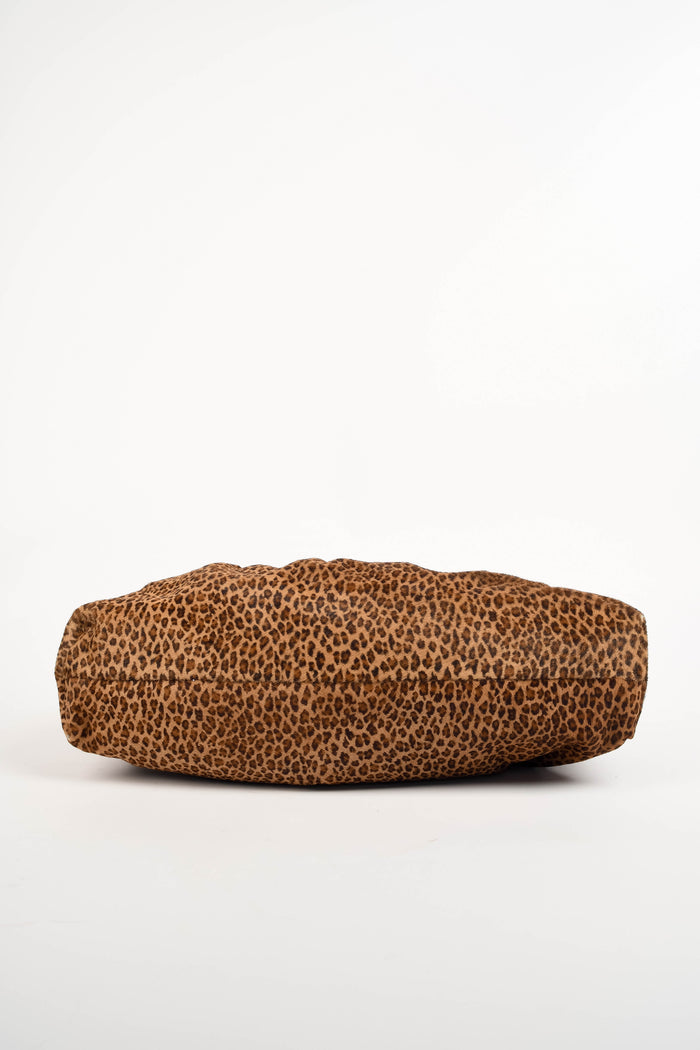 RARE Vintage Fendi Leopard Print Pony Hair Chef Shoulder Bag