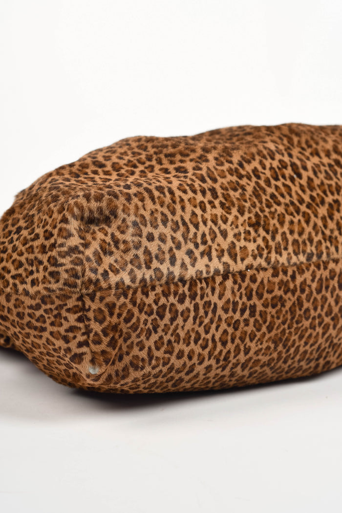 RARE Vintage Fendi Leopard Print Pony Hair Chef Shoulder Bag