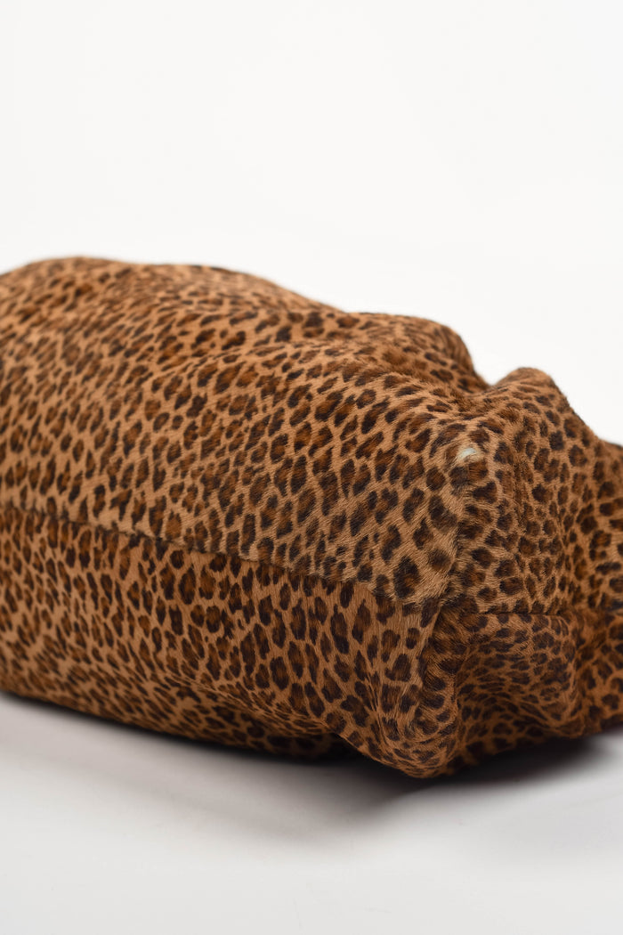 RARE Vintage Fendi Leopard Print Pony Hair Chef Shoulder Bag