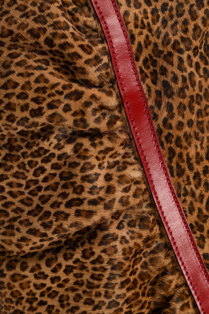 RARE Vintage Fendi Leopard Print Pony Hair Chef Shoulder Bag