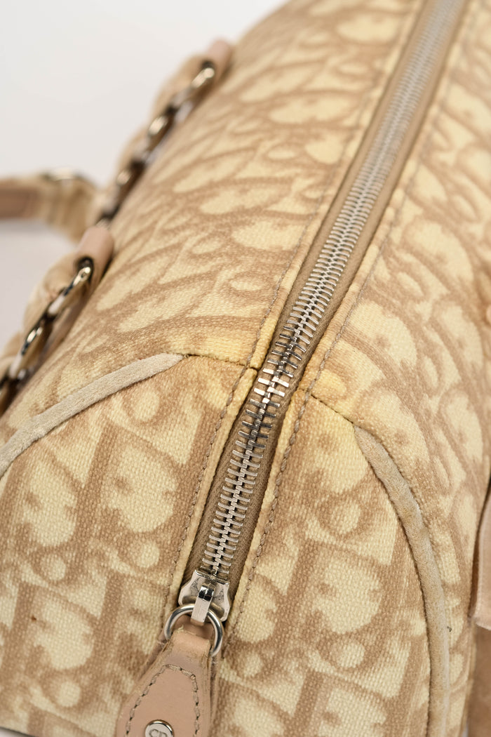 2000s Christian Dior Romantiqué Beige Monogram Barrel Bag