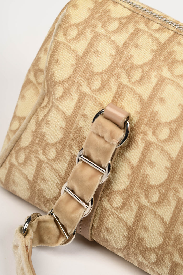 2000s Christian Dior Romantiqué Beige Monogram Barrel Bag