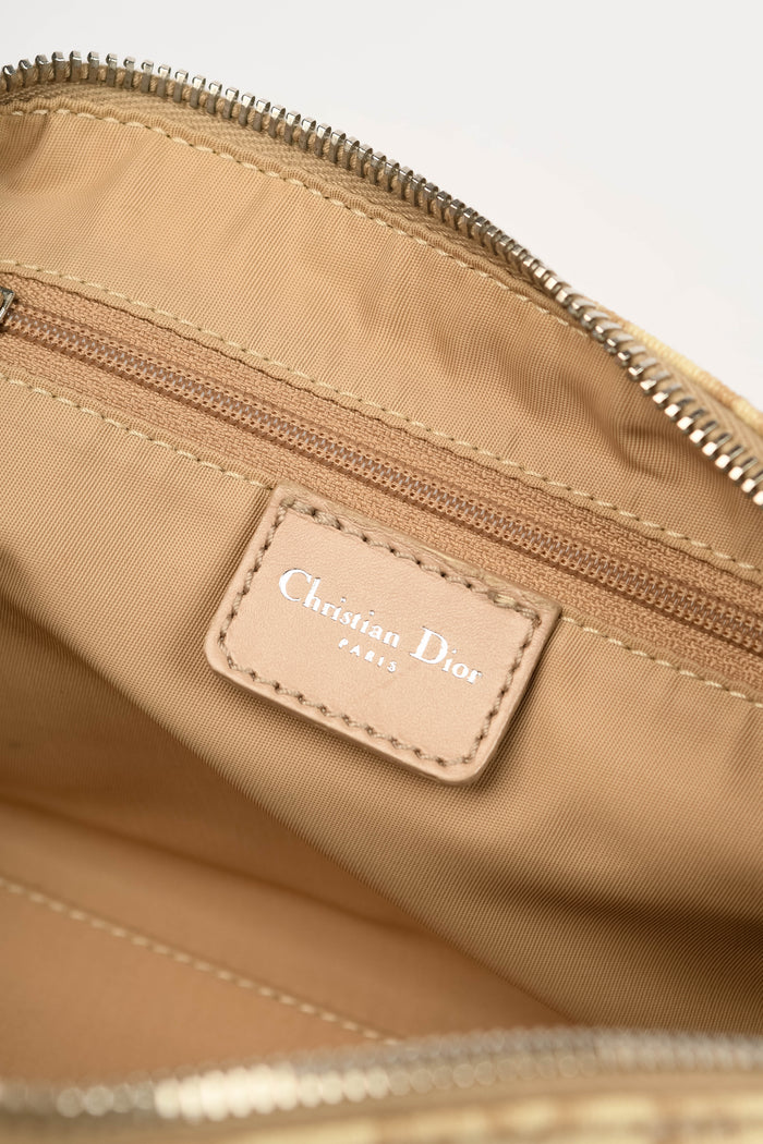 2000s Christian Dior Romantiqué Beige Monogram Barrel Bag