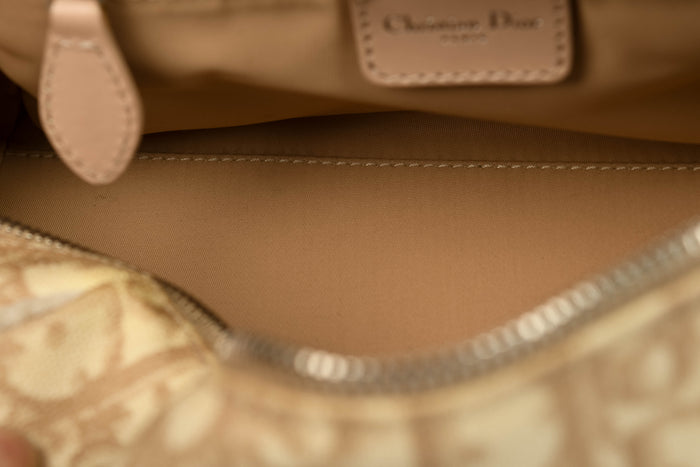 2000s Christian Dior Romantiqué Beige Monogram Barrel Bag