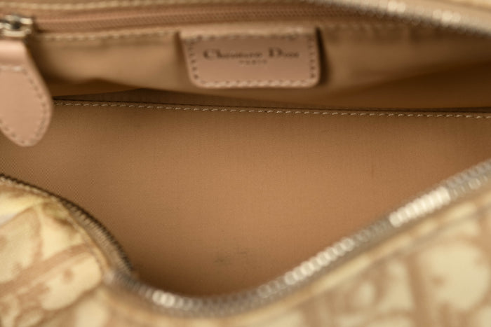 2000s Christian Dior Romantiqué Beige Monogram Barrel Bag