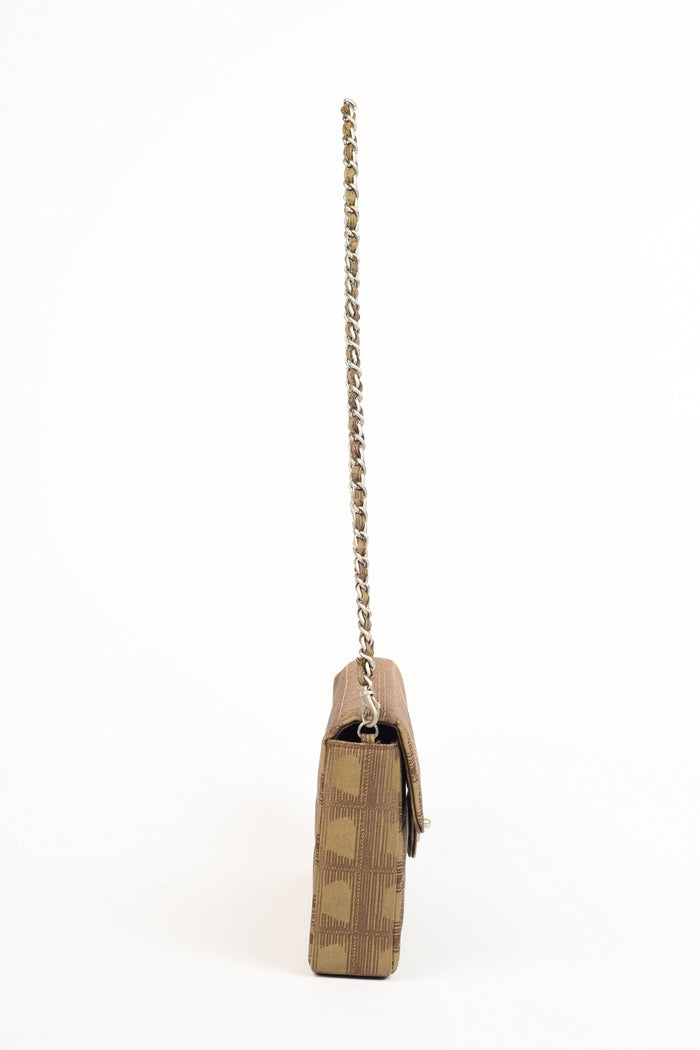 2000s Chanel Brown Travel Line East West Shoulder Bag
