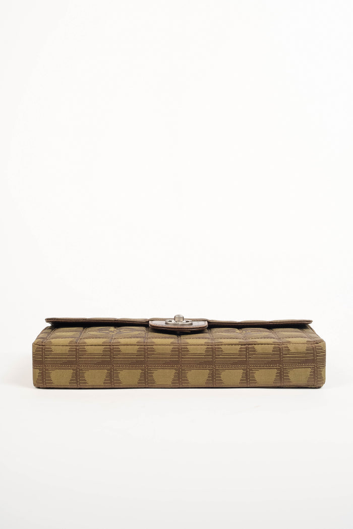 2000s Chanel Brown Travel Line East West Shoulder Bag