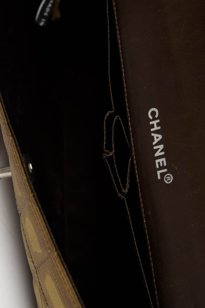 2000s Chanel Brown Travel Line East West Shoulder Bag