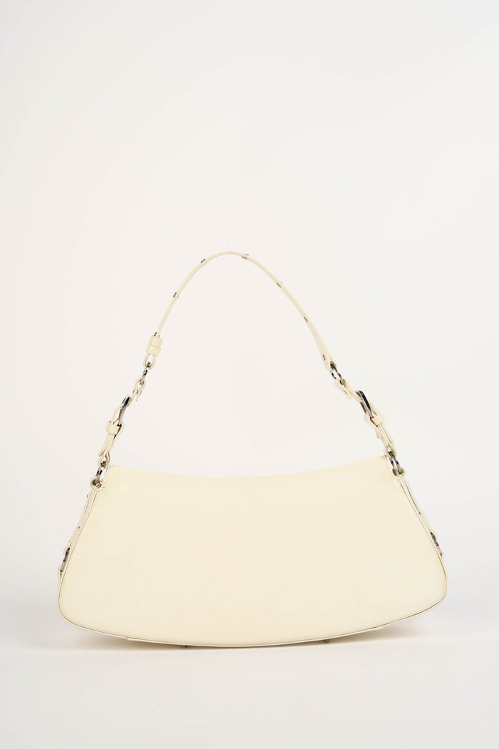 SUPER RARE 2000s Christian Dior Galliano White Bondage Shoulder Bag