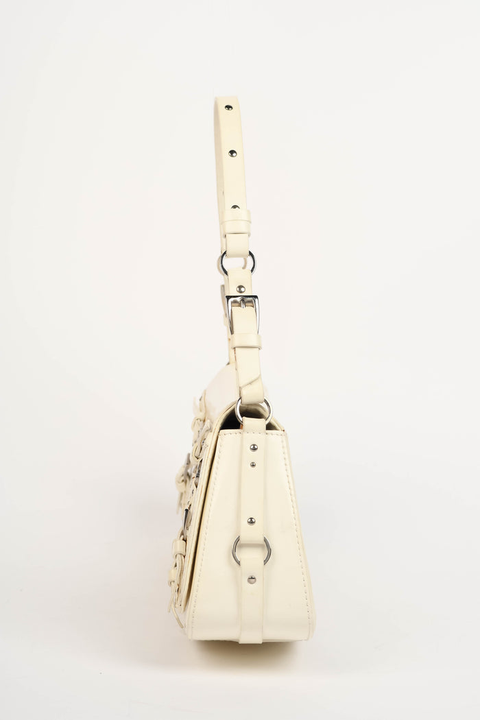 SUPER RARE 2000s Christian Dior Galliano White Bondage Shoulder Bag