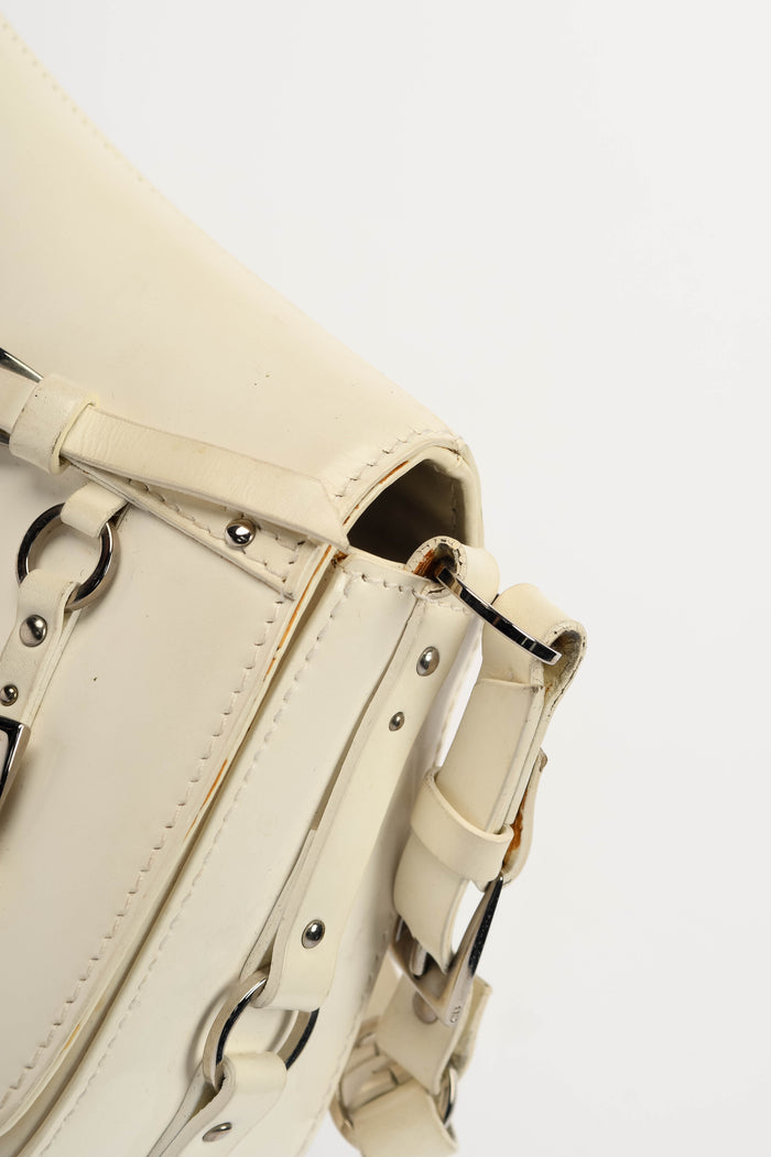 SUPER RARE 2000s Christian Dior Galliano White Bondage Shoulder Bag