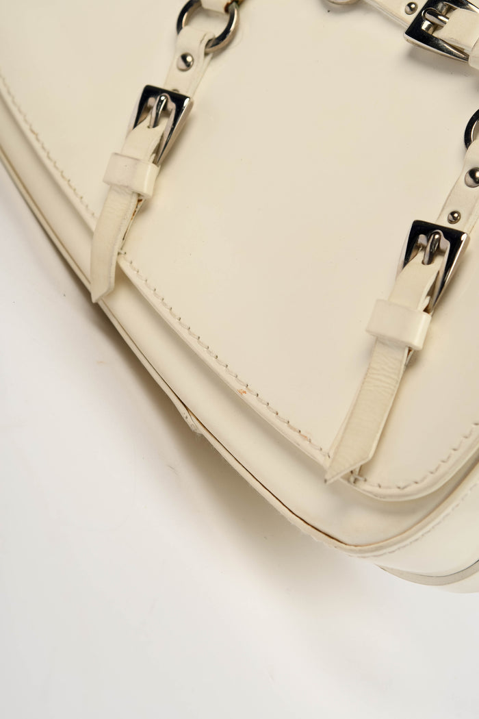 SUPER RARE 2000s Christian Dior Galliano White Bondage Shoulder Bag