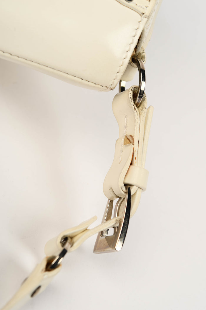 SUPER RARE 2000s Christian Dior Galliano White Bondage Shoulder Bag