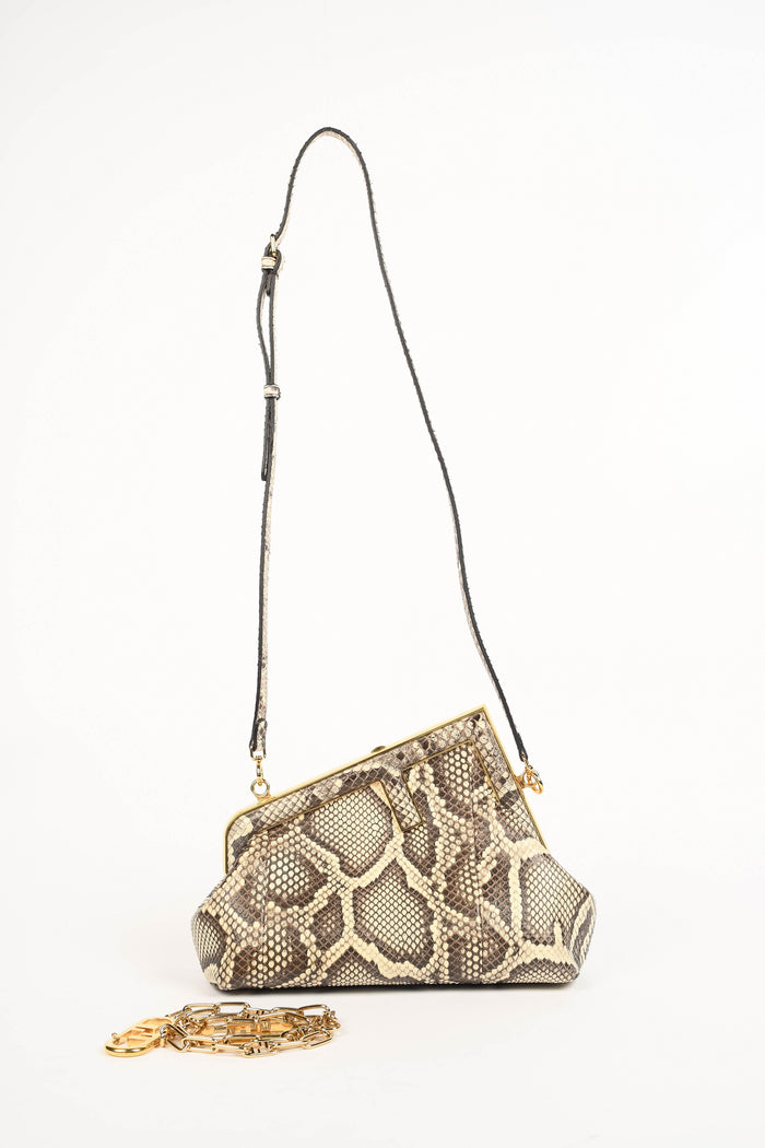 RARE 2020s Fendi First Snakeskin Clutch Bag