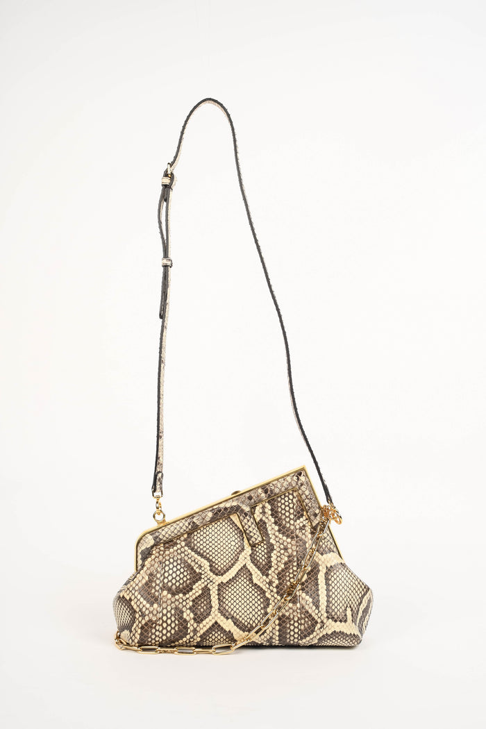 RARE 2020s Fendi First Snakeskin Clutch Bag