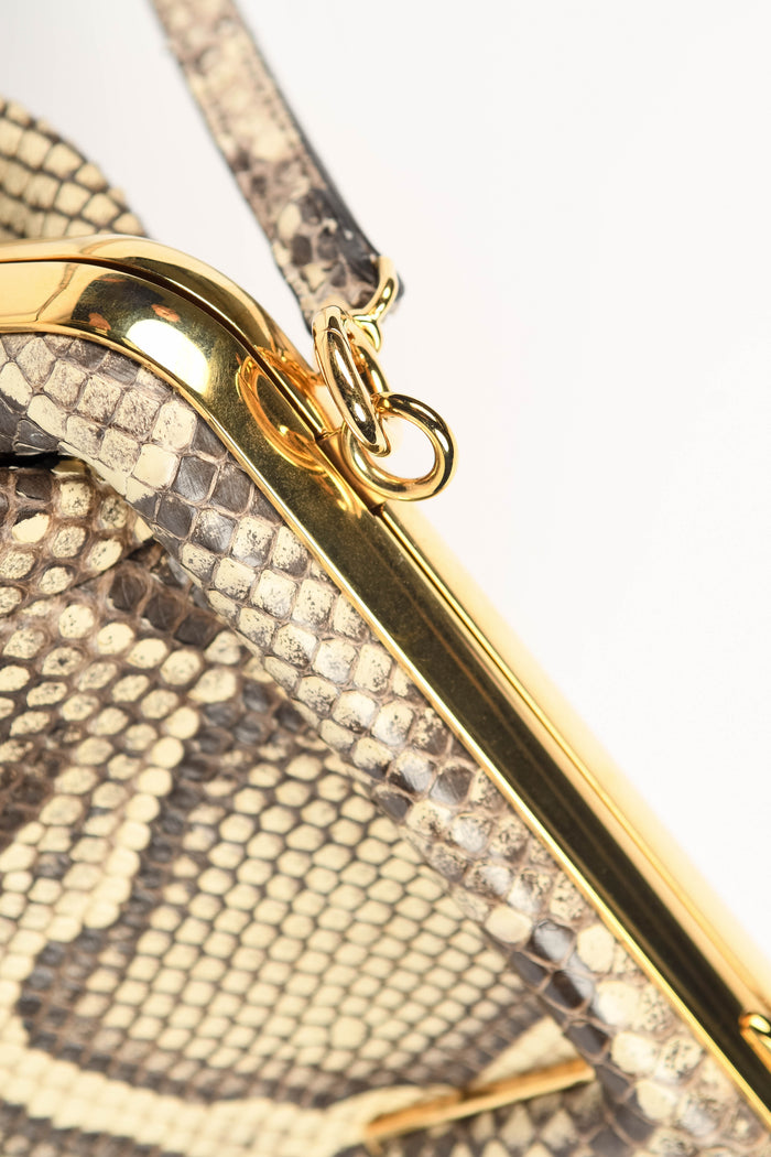 RARE 2020s Fendi First Snakeskin Clutch Bag