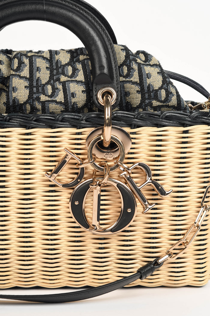2022 Christian Dior Wicker Lady D-Joy Top Handle Bag