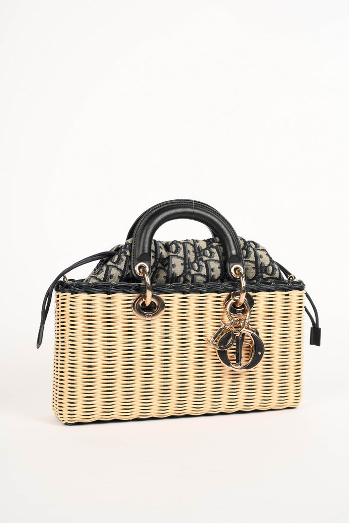 2022 Christian Dior Wicker Lady D-Joy Top Handle Bag