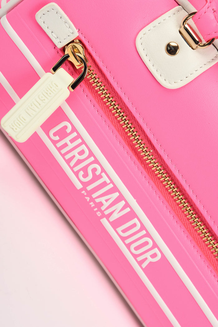 Christian Dior Pink Micro Dior Vibe Zip Bowling Bag