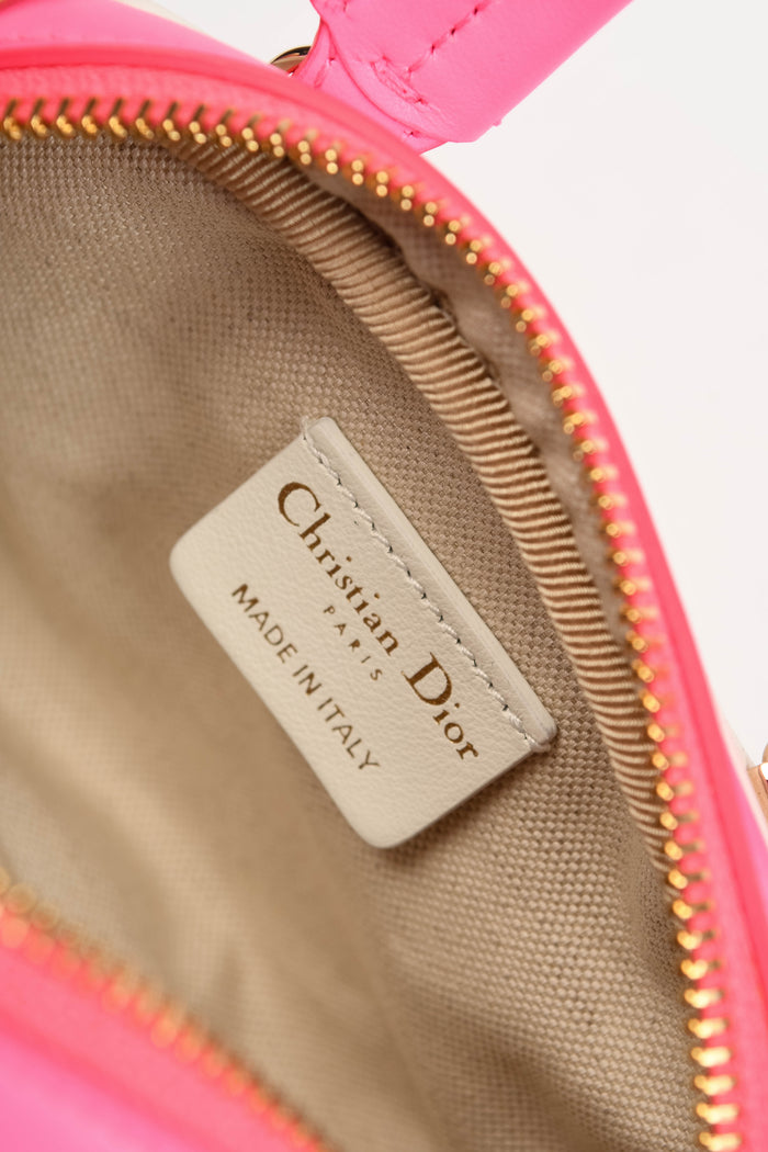 Christian Dior Pink Micro Dior Vibe Zip Bowling Bag