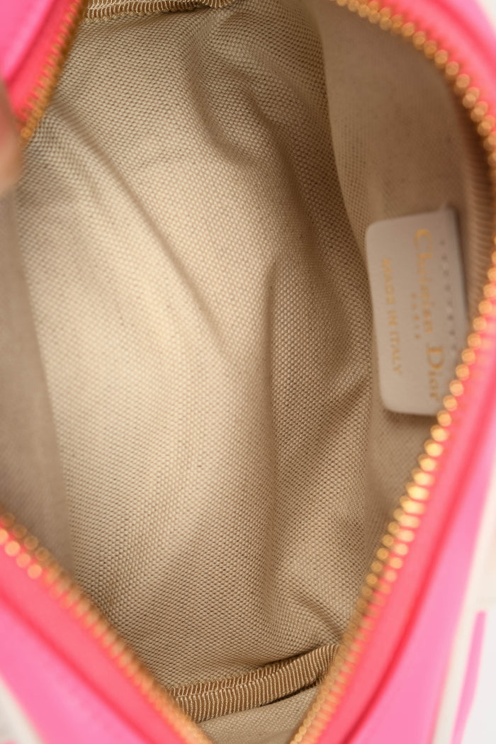 Christian Dior Pink Micro Dior Vibe Zip Bowling Bag